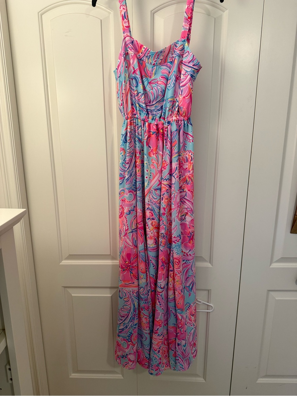 Lilly Pulitzer Pink & Blue Floral Maxi Dress